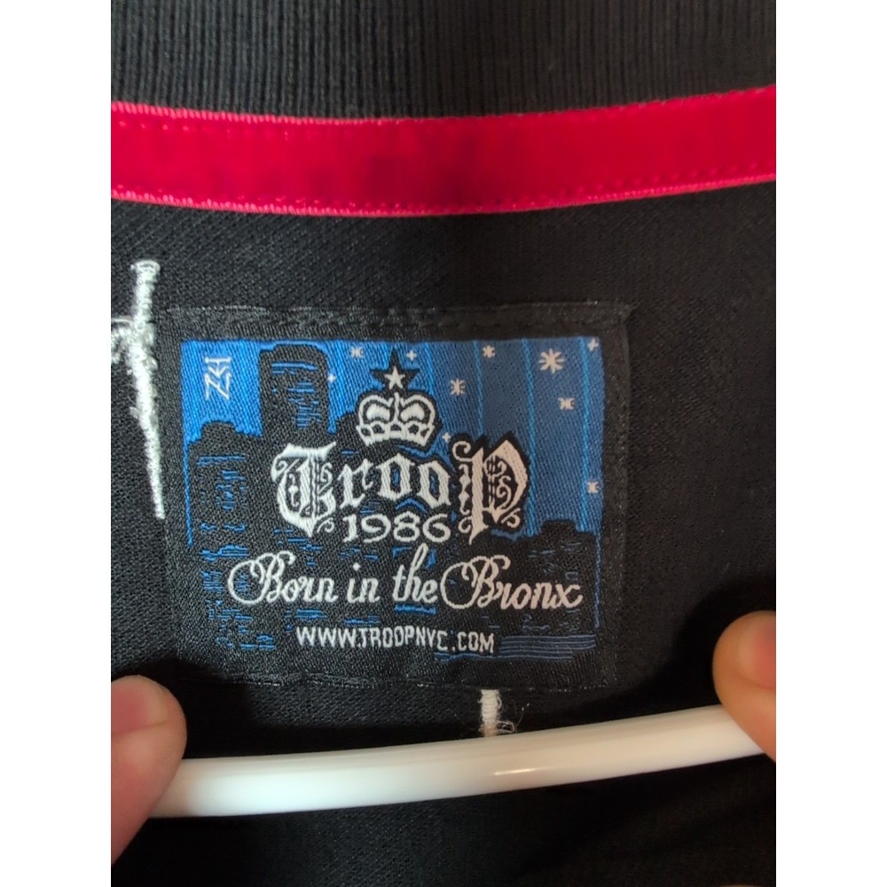 Troop NYC Born in The Bronx Polo Shirt Mens 2xl Embroidered Dagger Print Hip Hop - Picture 12 of 12